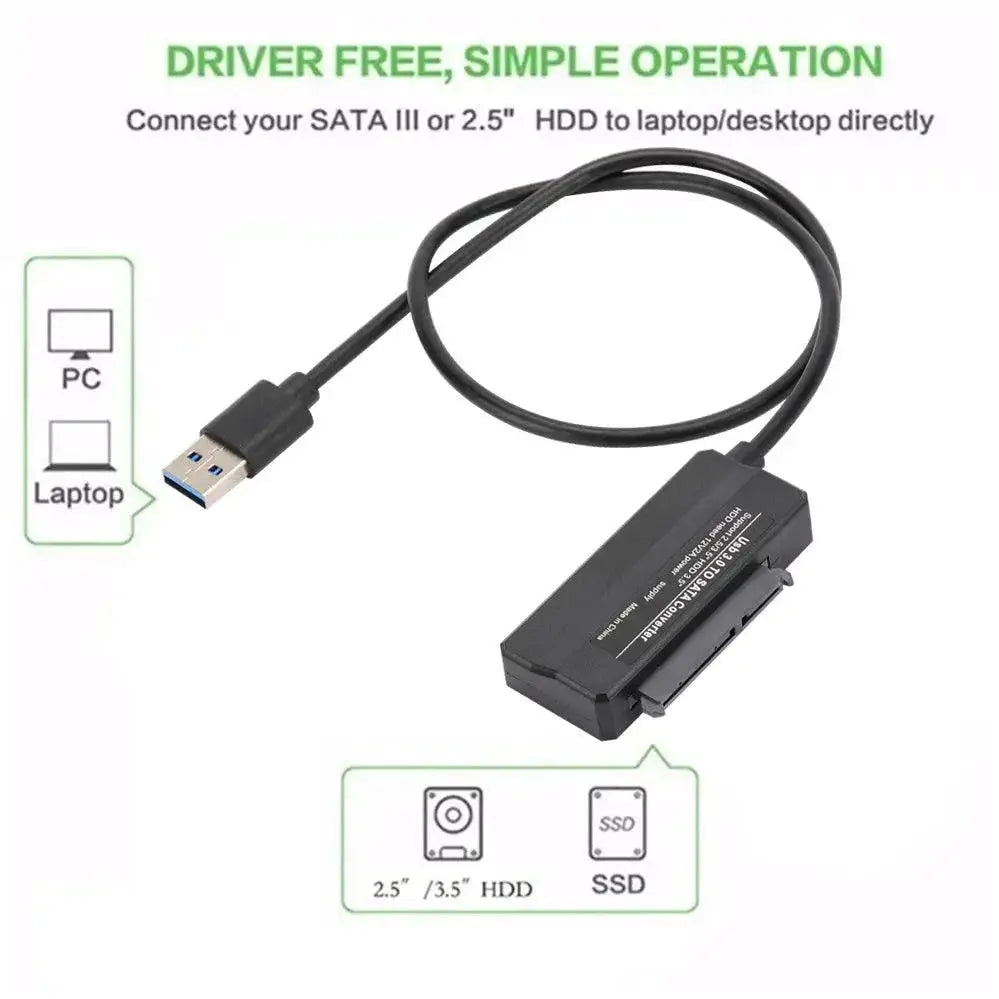 Sata to Usb Adapter Cable for High Speed Hdd Ssd Connection