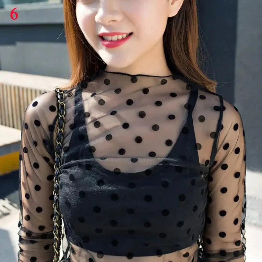 Elegant Lace Floral Turtleneck Top Black Bouquet Fashion