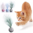 Cat Feather Interactive Toy: Rainbow Colors, Durable Fun