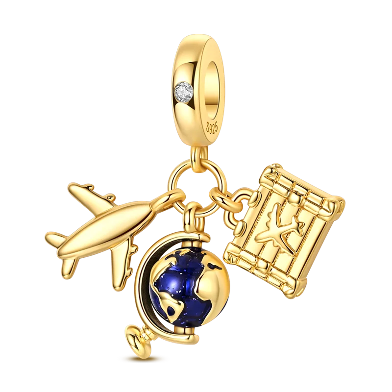 Golden Charm Bead Sterling Silver