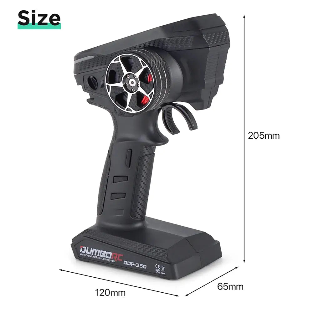 DUMBORC 2.4G 10CH Digital Radio Remote Controller DDF-350 Transmitter with Receiver for RC Car Boat Tank LCD FHSS System