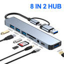 USB C Hub 8 In 2 Type C Splitter USB 3.0 Hub Adapter
