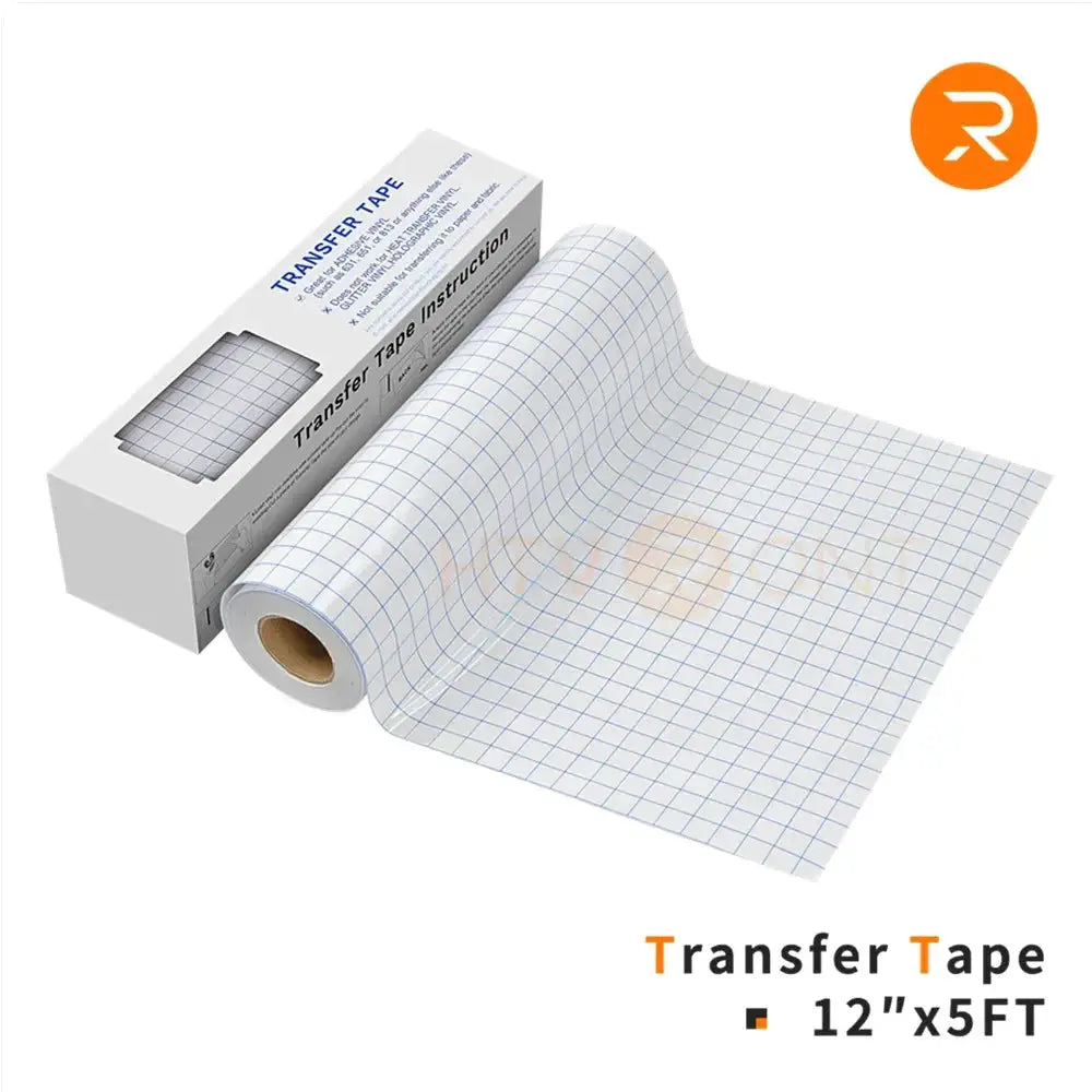 HTVRONT 12x60 Clear Transfer Tape Blue Grid Roll Premium