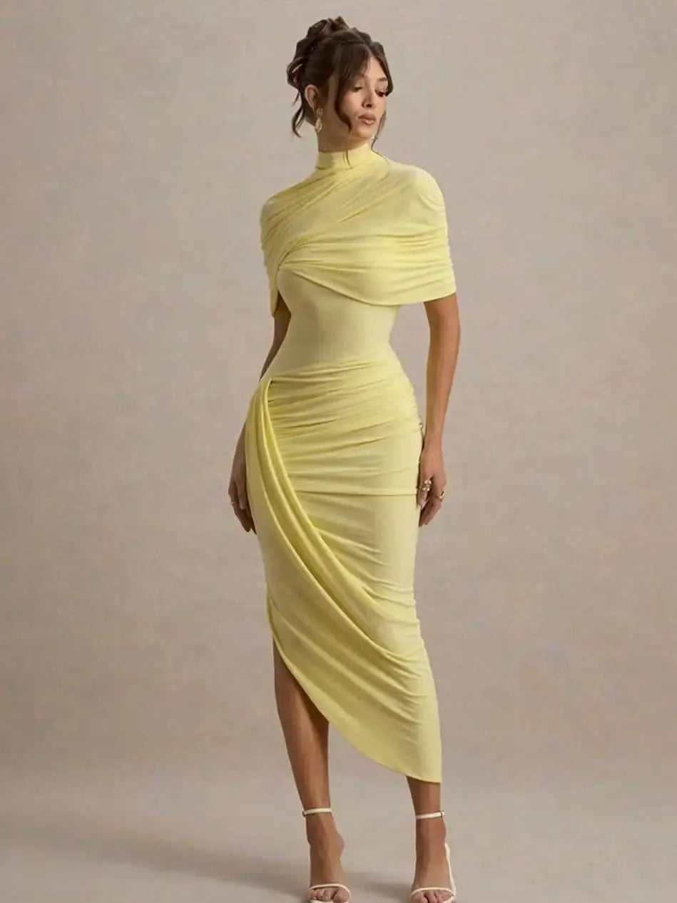 Elegant Backless Midi Dress for Evening — product view 9