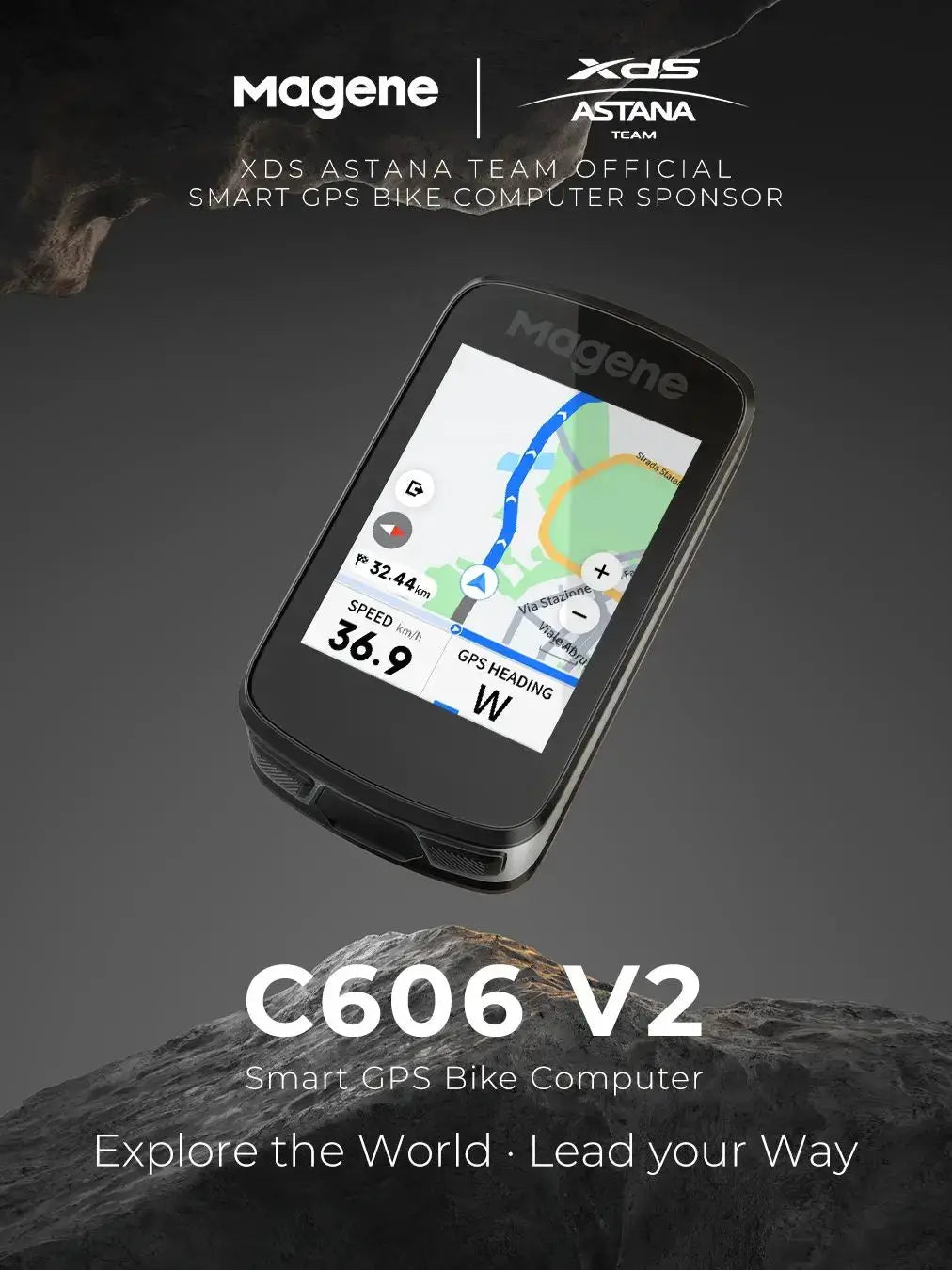 Magene C606V2 Touchscreen GPS Bike Computer Navigation WiFi Speedometer Cycling Climb Digital Stopwatch Odometer Bluetooth Ant