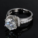 Round Moissanite Ring in Sterling Silver Elegant
