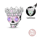 Sterling Silver Halloween Luminous Skull