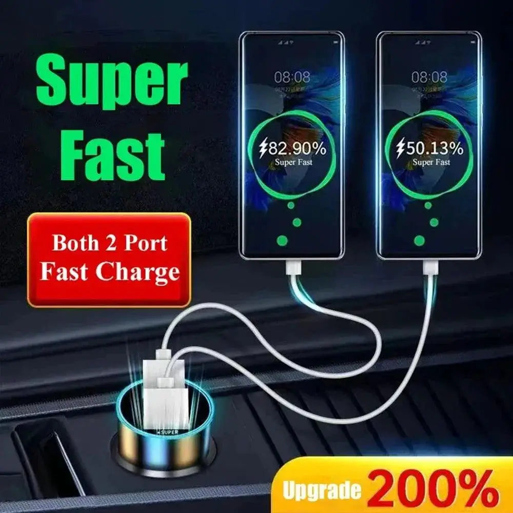 Car Charger Dual USB Ports Digital Display Fast Charge