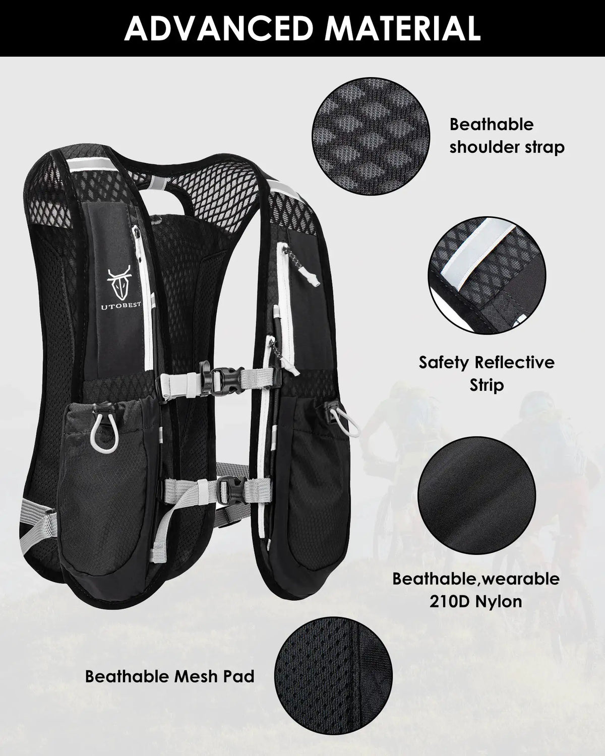 Ultra Lightweight UTOBEST Hydration Vest for Hiking — product view 9