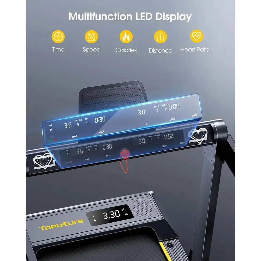 Portable Folding Treadmill with 12% Incline, 4-in-1 Under Desk Walking Pad, Bluetooth Speaker, 0.6-10MPH Speed
