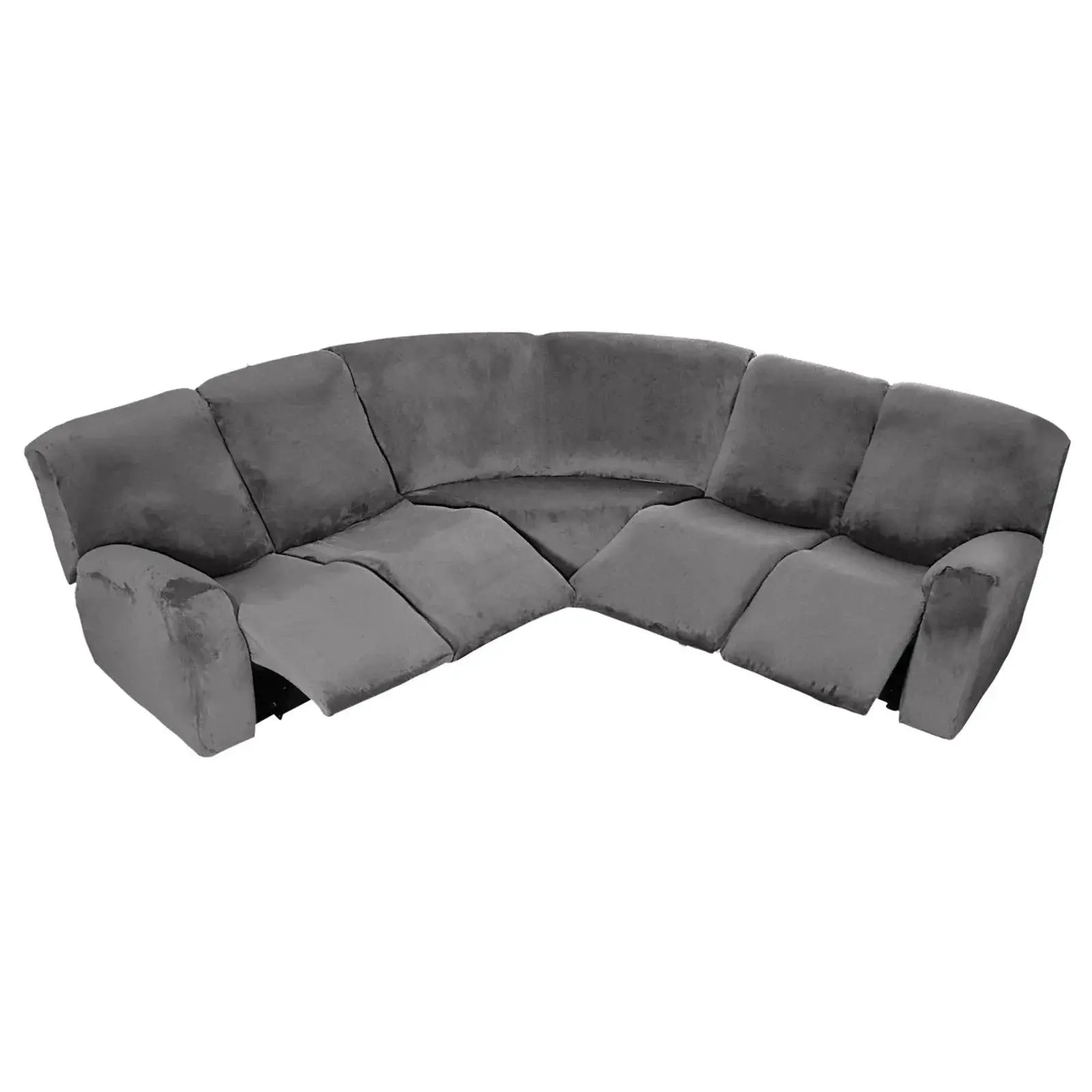 7 Piece L Shape Velvet Stretch Recliner Sofa Covers Set
