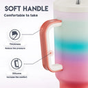 Meoky 40oz Tumbler Handle Straw Stainless Steel Cup Gift