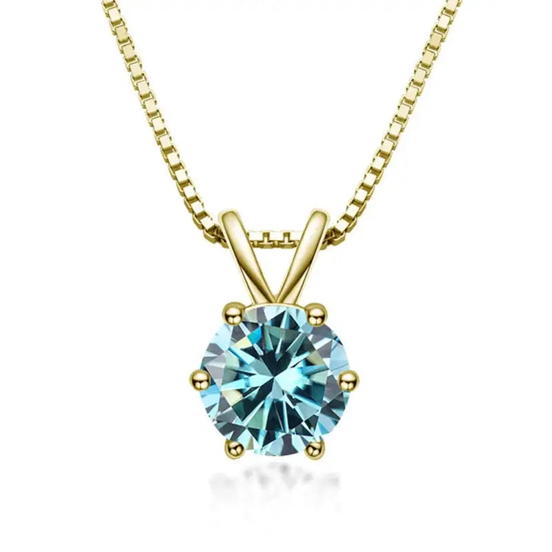 Moissanite Pendant Necklace in Sterling Silver Carat — product view 9