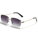 Unisex UV400 Rimless Square Sunglasses for Sun Protection