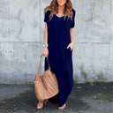 Loose Pocket Split Maxi Dress