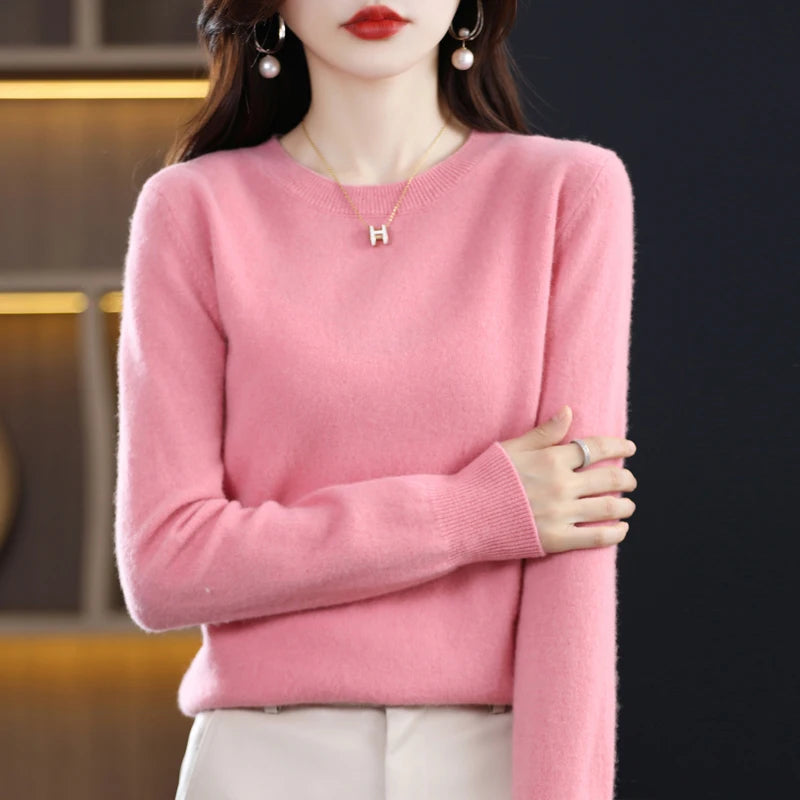 Crew Neck Wool Knit Sweater