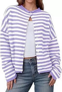 Thick Button Front Patchwork Cardigan