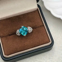 Blue Square Moissanite Engagement Ring