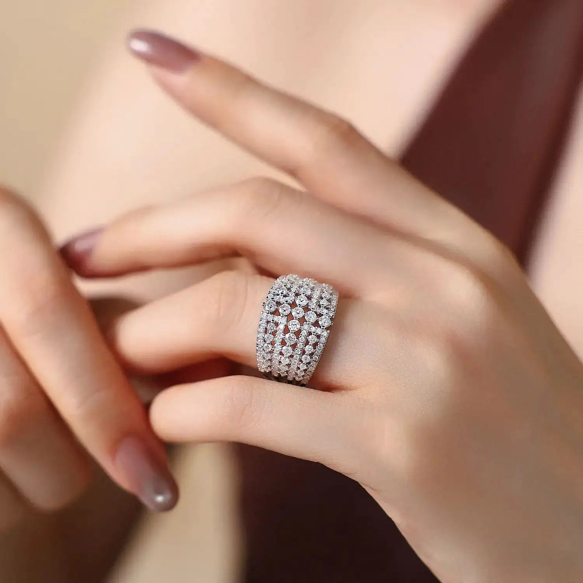 Elegant Sterling Silver Silver Moissanite Ring Ballet — product image 2