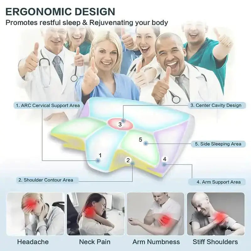 Memory Foam Neck Support Pillow For Superior Sleep Comfort