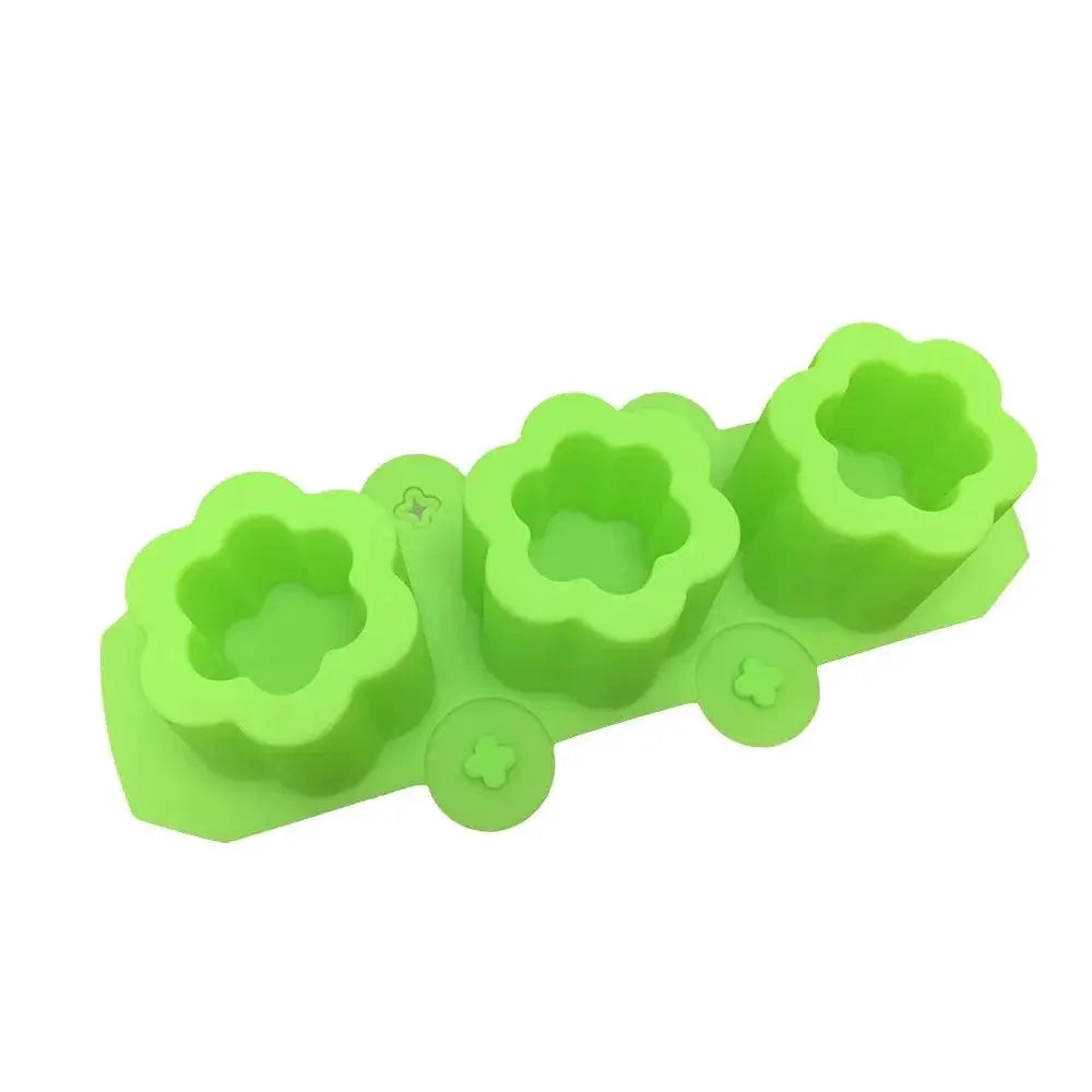 3 Cavity Plum Blossom Succulent Flowerpot Silicone Ice Tray
