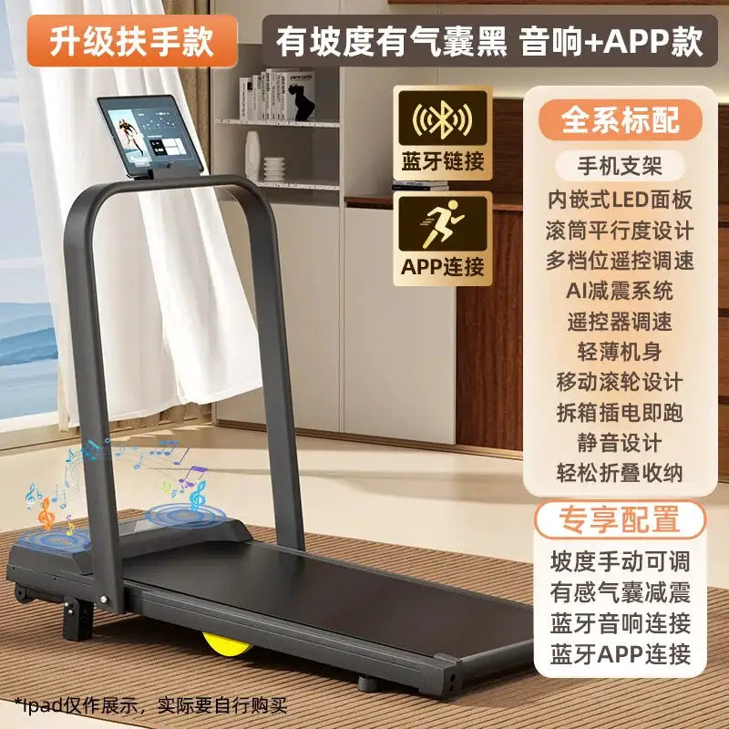 Home Gym Equipment Electric Treadmill Smart Speaker Folding Portable Walking Pad Mini Desk Treadmill With Handle Bluetooth