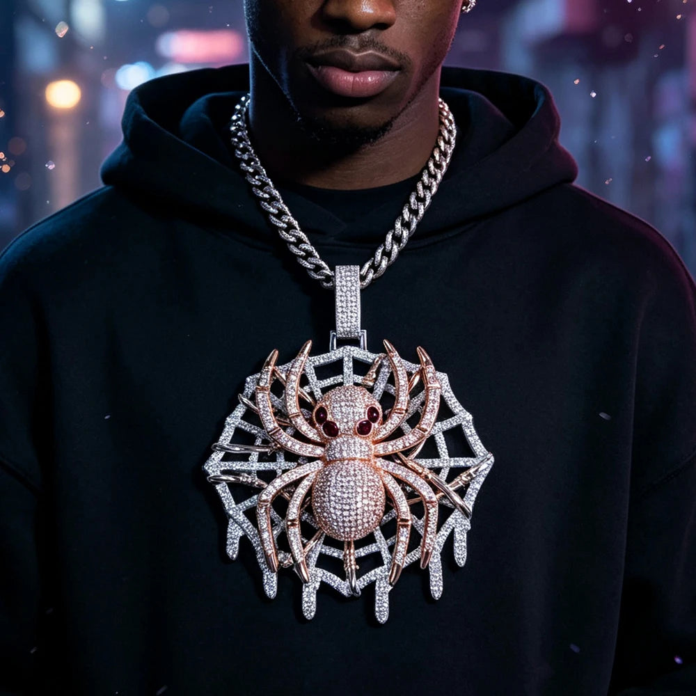 Iced Spider Web Pendant Hip