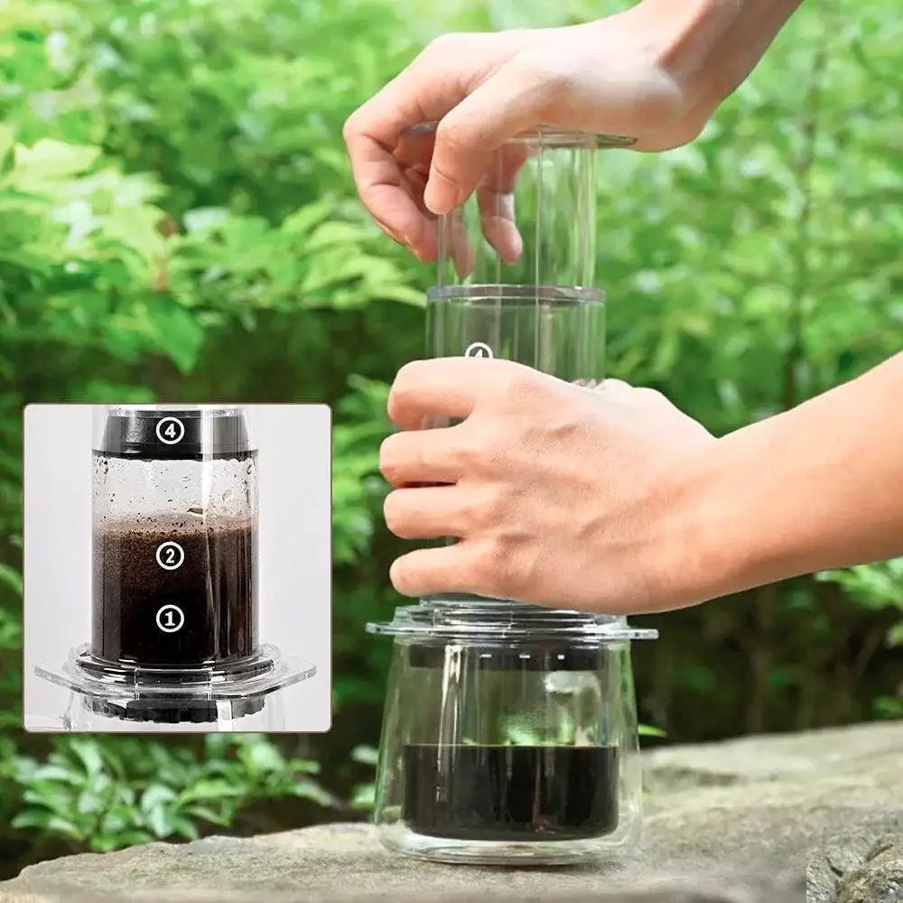 Cafemasy Transparent Espresso Coffee Maker Portable