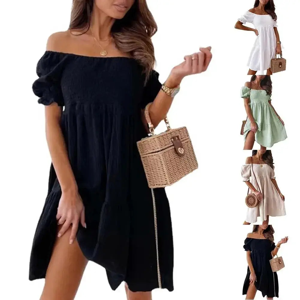 Summer Vibes Off Shoulder Sundress For Stylish Elegance