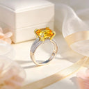 Yellow Moissanite Sterling Ring