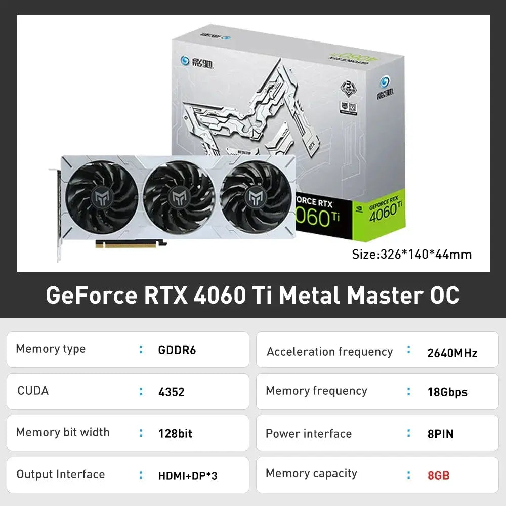 Galaxy RTX 4060 Graphics Card GDDR6 8GB 128 Bit GPU