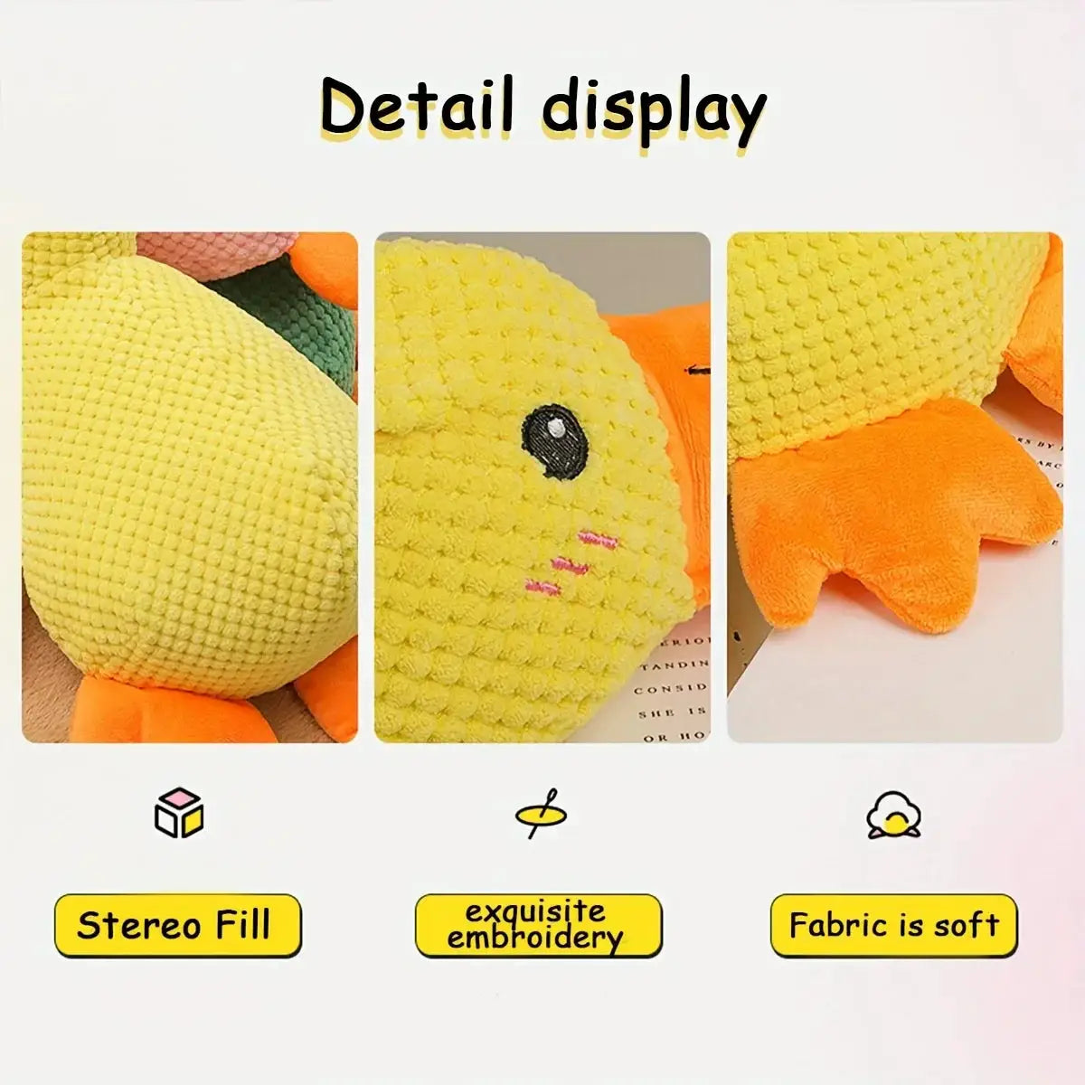 Large Duck Design Pet Grinding Teeth Squeaky Plush Toy