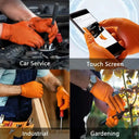 Heavy Duty Orange Nitrile Work Gloves