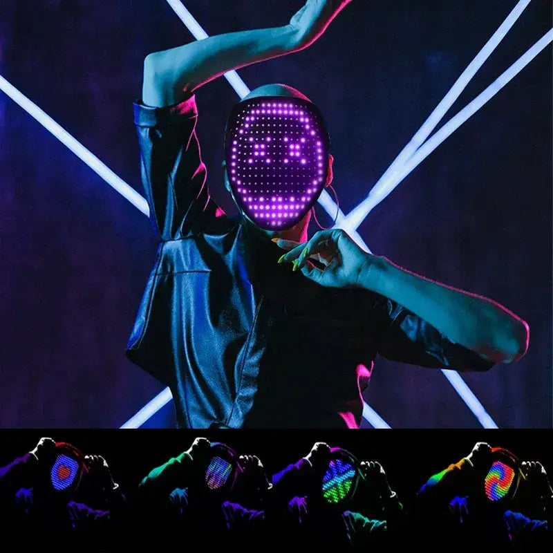Led Luminous Mask RGB Full Color Face Changing Glowing Mask