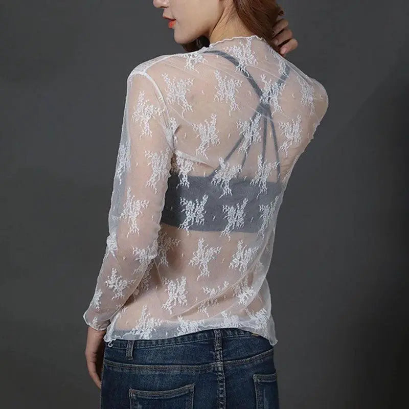 Versatile Lace Turtleneck Top for Women — product view 10