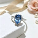 Moissanite Teardrop Sterling Silver Ring