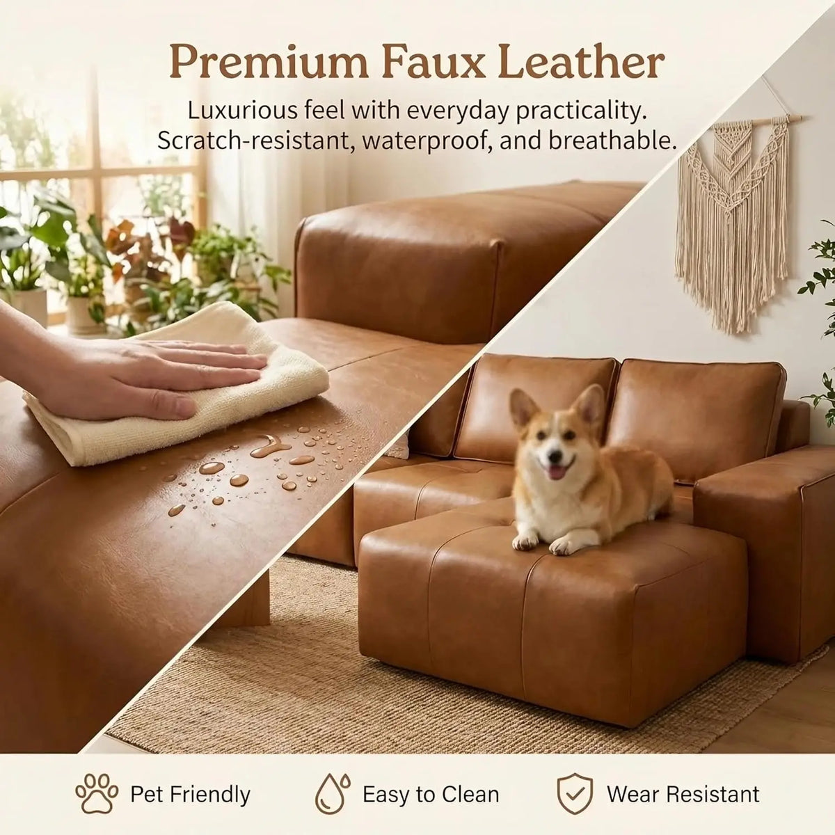 Leather Living Room Sofa