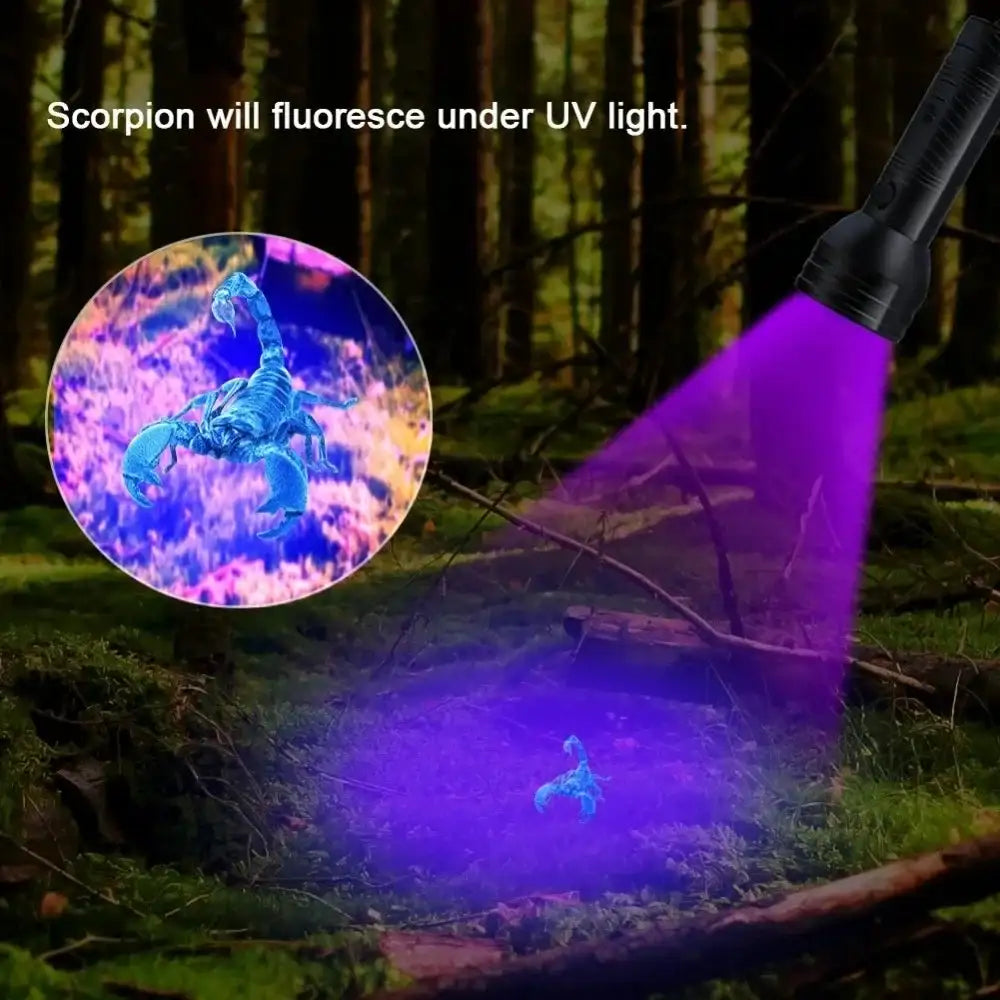 9/12/21LED UV Flashlight Portable Pet Urine Stain Money Detection Torch Blacklight Emergency Waterproof Ultraviolet Flashlight