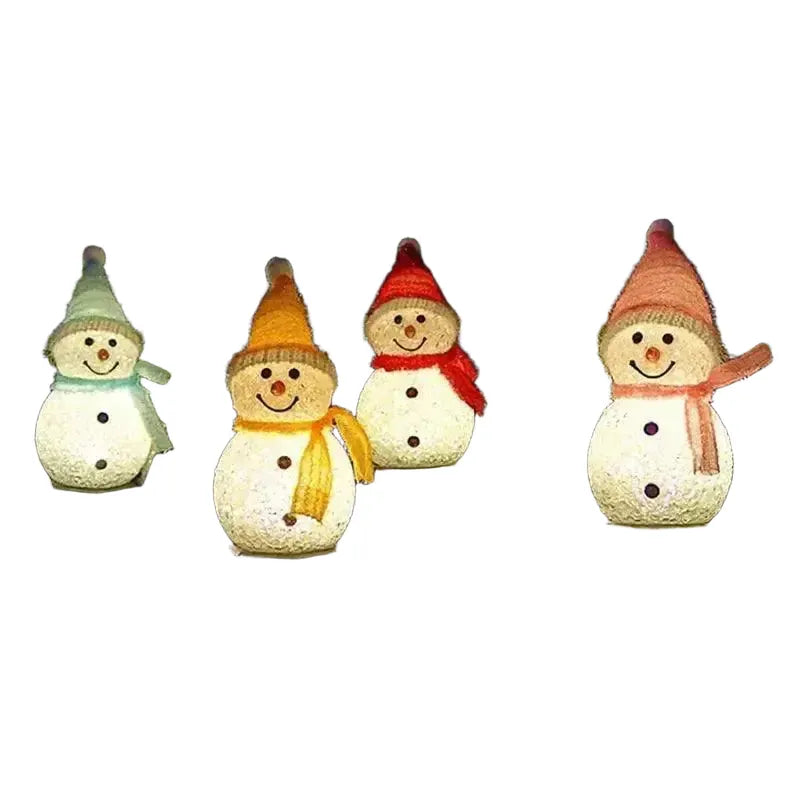 Zero-Cost Solar Snowman Pathway Lighting — Warm White