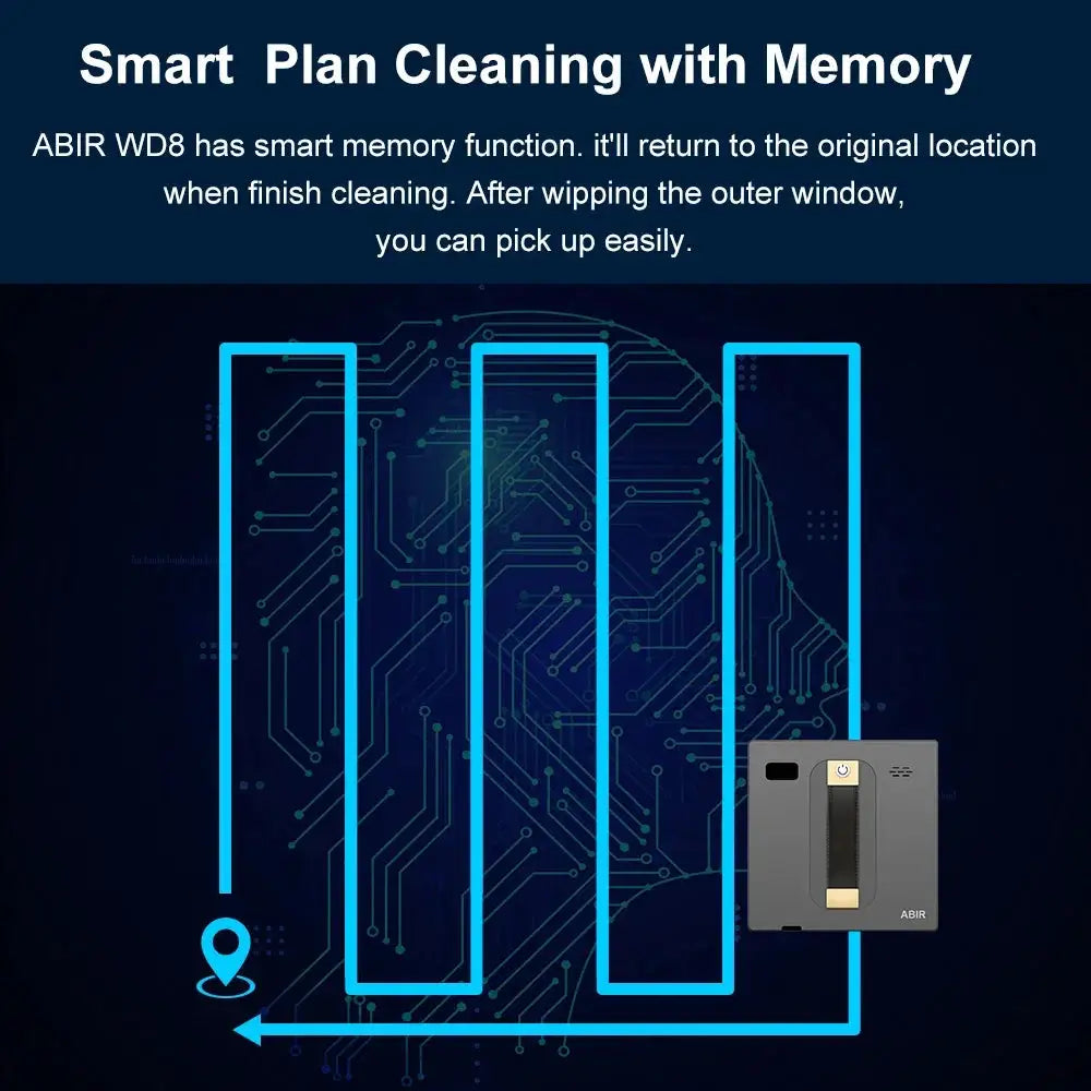 ABIR WD8 Robot Window Vacuum Cleaner With App Control - OurLum.com