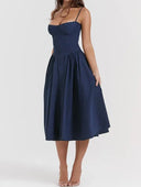 New Fashion Sexy Backless One Cut Collar Strap Dress