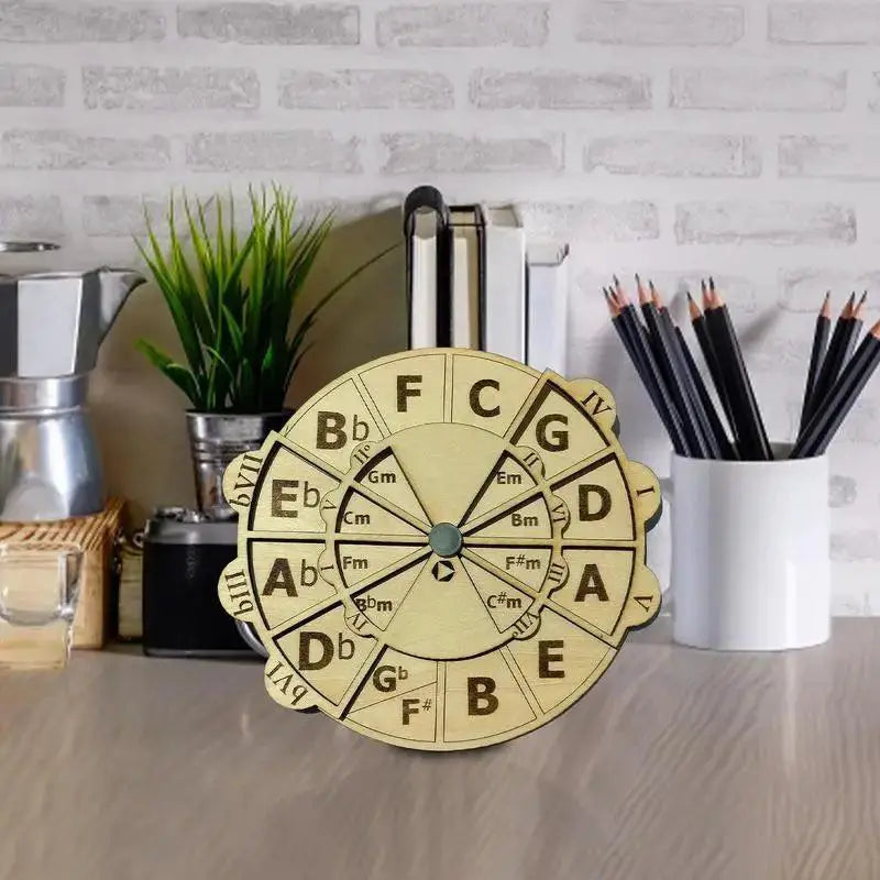 Wooden Circle Of Fifths Wheel For Musicians Melodies