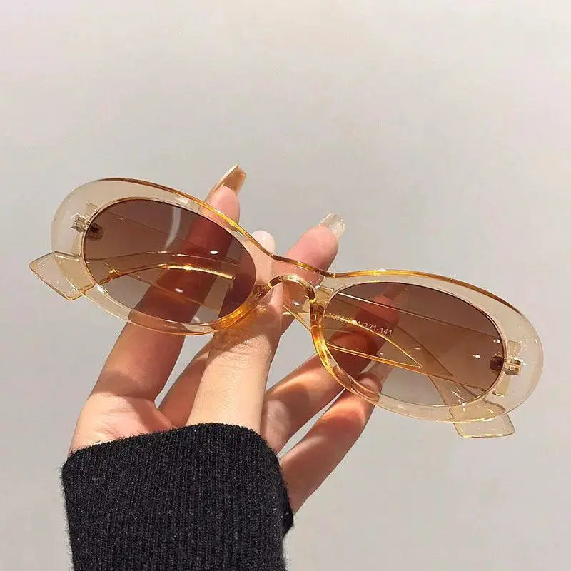 Unisex Vintage Leopard Oval Sunglasses UV400 Protection