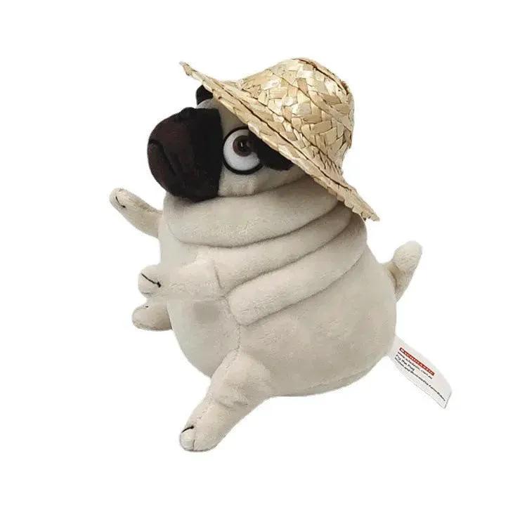 Elf Fat Pug Sitting Plush Dog Toy Adorable Stuffed Doll
