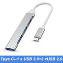 4 Port USB C Hub - High Speed USB 3.0 For Laptops