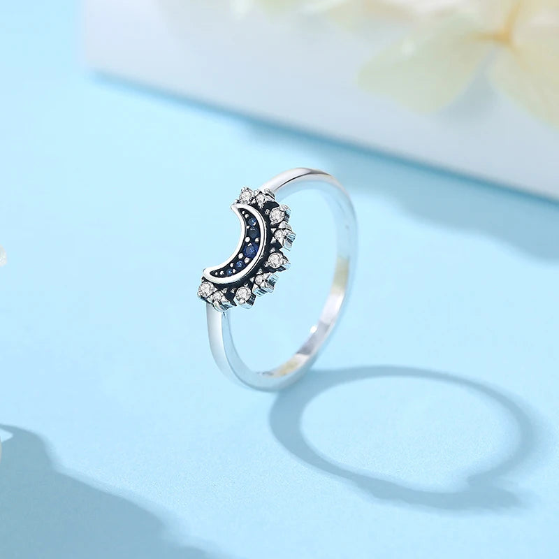 Sterling Silver Ring Sun Moon