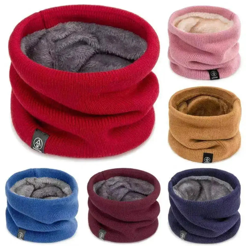 Winter Warm Knitted Ring Scarf Women Men Thick Muffler