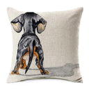Dachshund Dog Painting Cotton Linen Pillow Covers Whimsical Home Decor