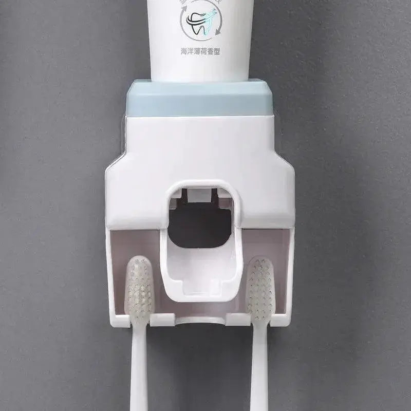Lazy Toothpaste Dispenser And Toothbrush Holder Combo