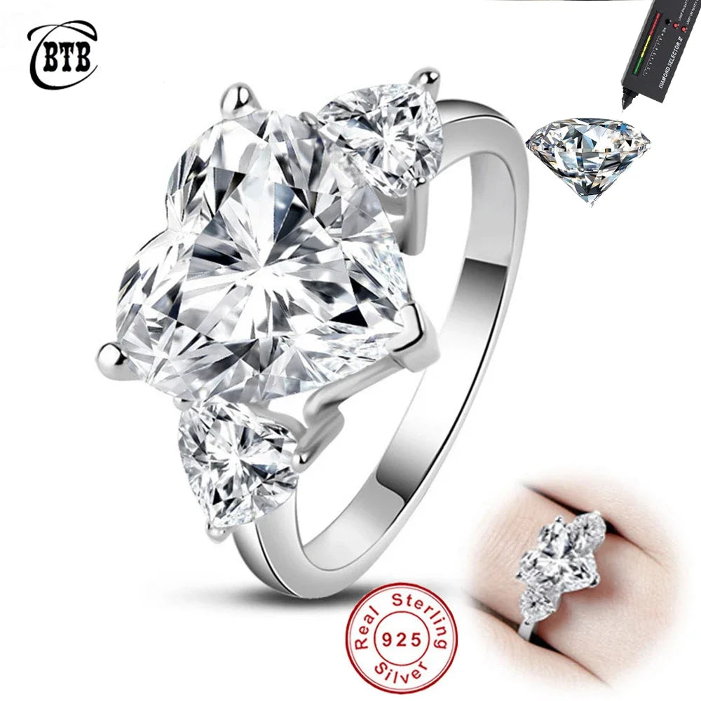 Heart Moissanite Ring in Sterling Silver — product view 1